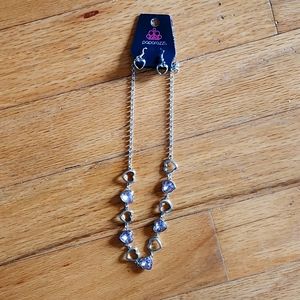 Paparazzi heart necklace and earrings